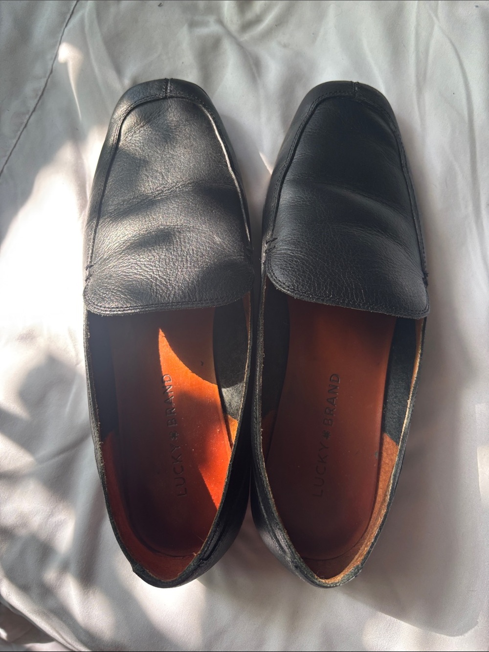 Lucky Brand Women’s Black Leather Slip-On Loafers — Classic Black